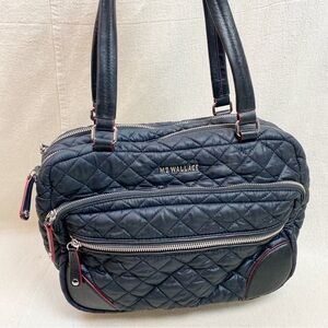 MZ Wallace Crosby Black quilted Nylon w Silver Hardware Bag *No crossbody straps